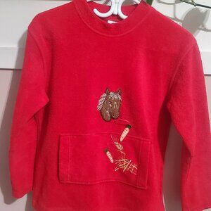 Vintage Interactive Hummelsheim Fleece Horse and Carrot sweater-SIze 152